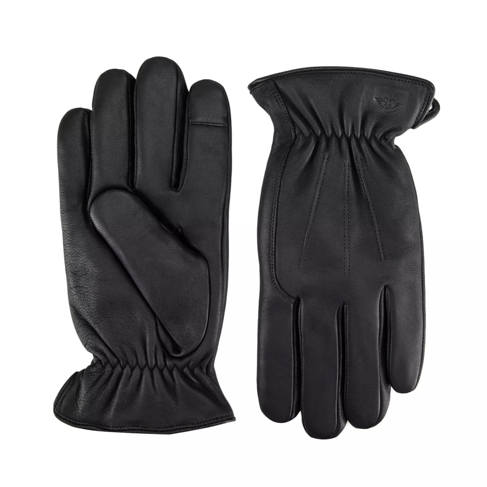Dockers Men's Leather‎ Touch Screen Compatible Gloves Black Large